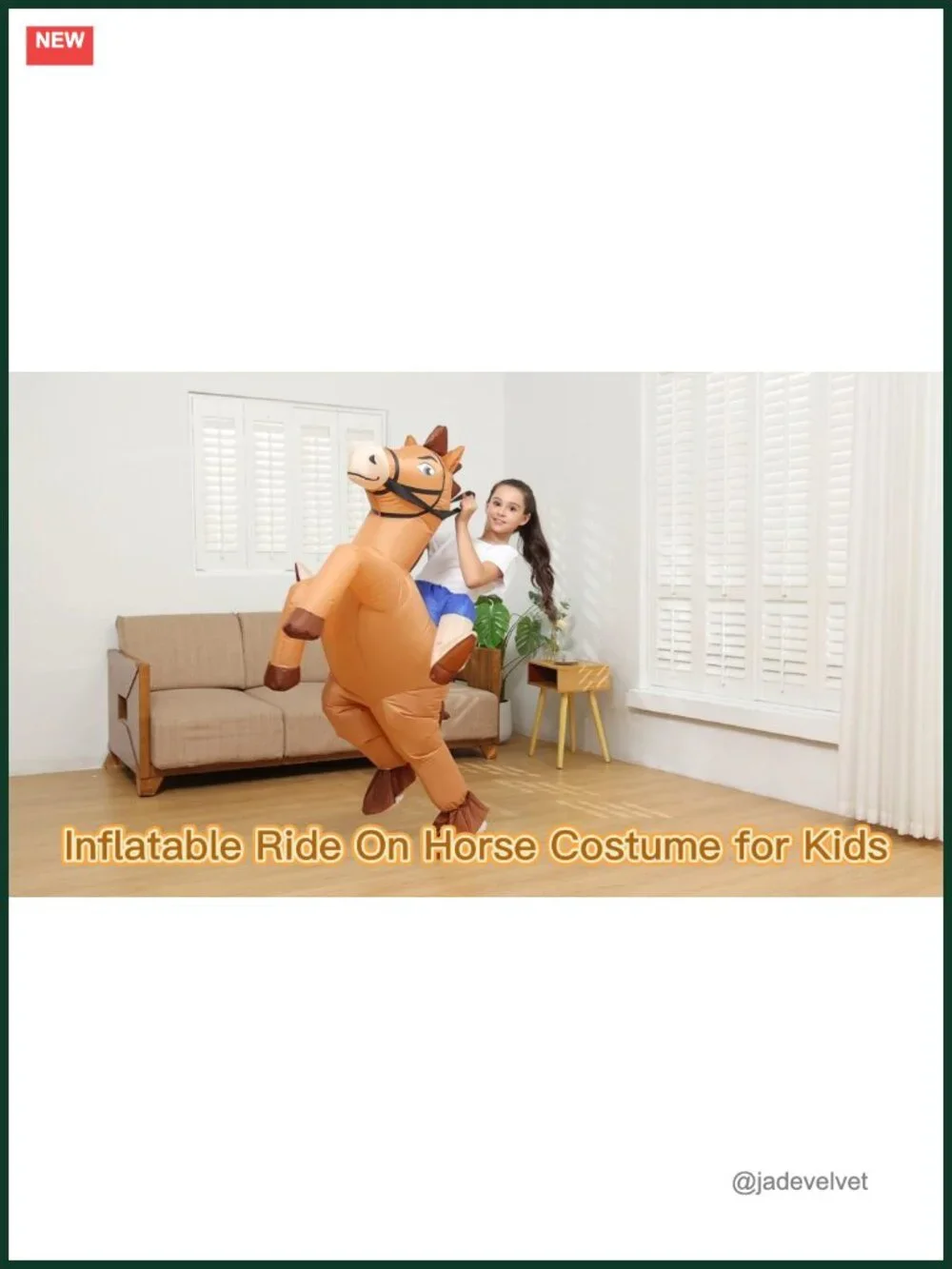 Inflatable Horse Costume for Kids Halloween Riding Cowboy Costume Funny Blow up